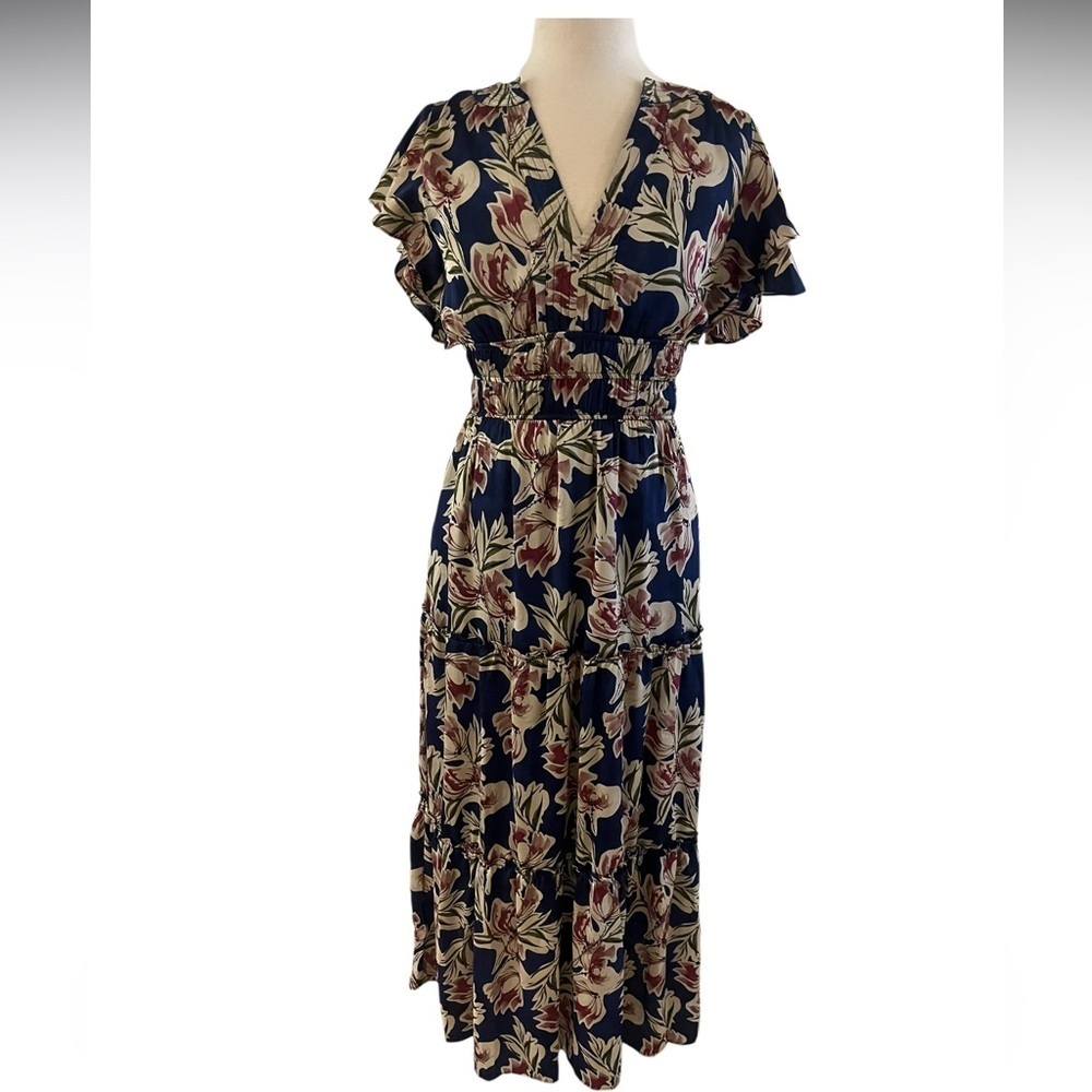 Blue Floral Maxi Dress by Julia Jordan- Size 4 NWT